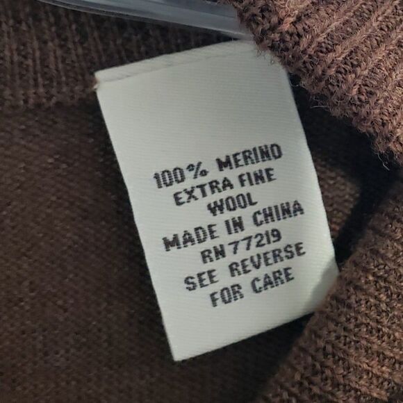 Pronto-Uomo Men's XL 100% Merino Extra Fine Wool Mock Neck Sweater - Picture 6 of 8